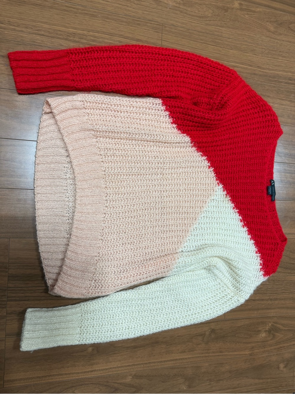 Armani Exchange Colorblock Mohair Blend Knit Sweater